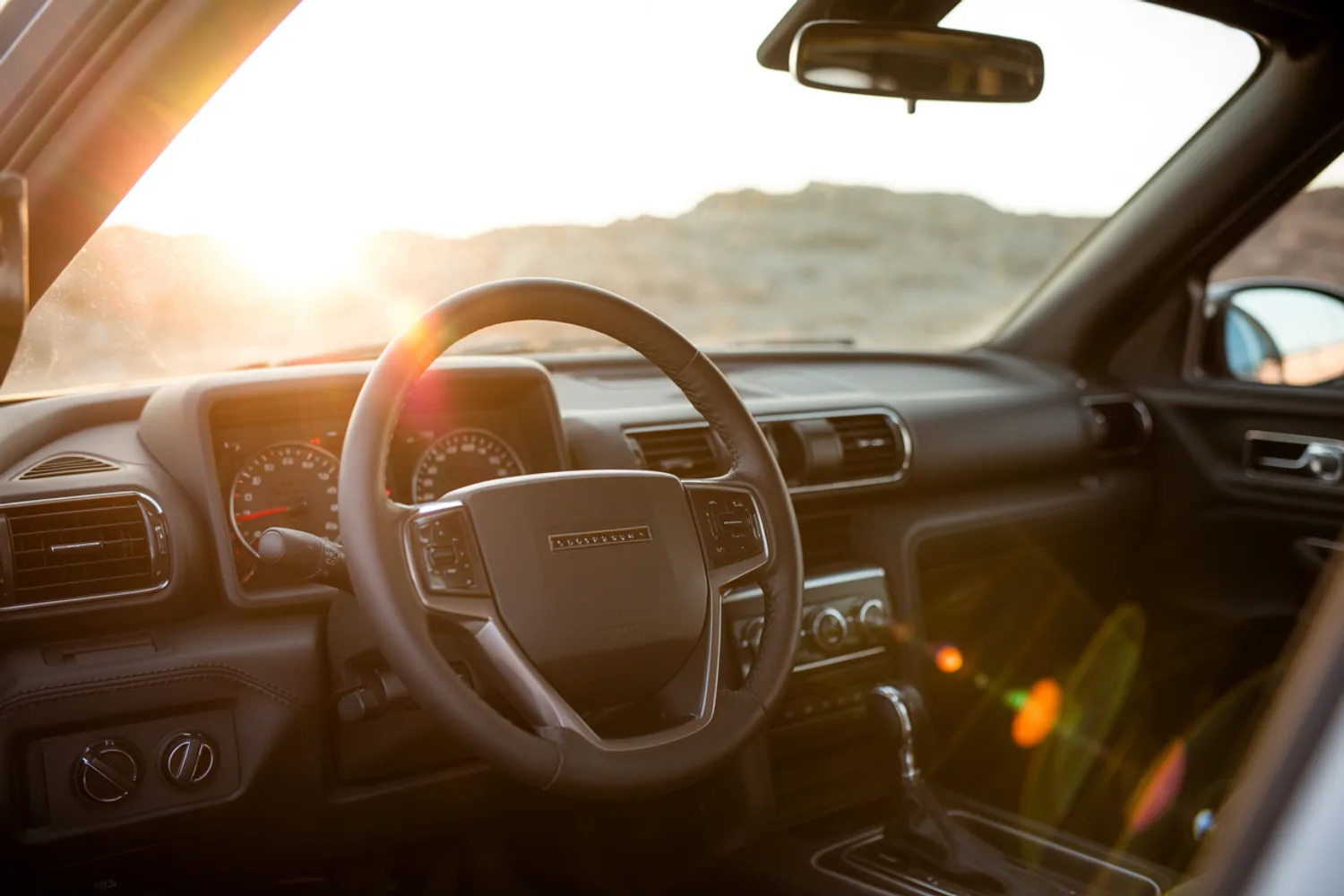 Car cabin under harsh Arizona sun without tint
